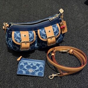 Coach Ashton Blue Denim Signature